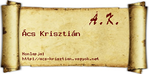 Ács Krisztián névjegykártya